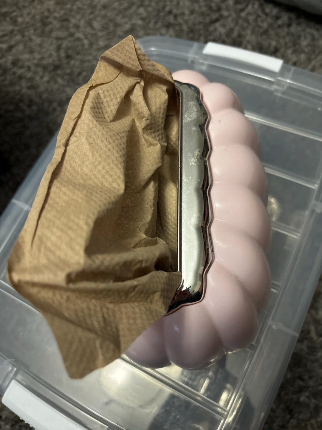 Pink Ruffled Tissue Box Cover