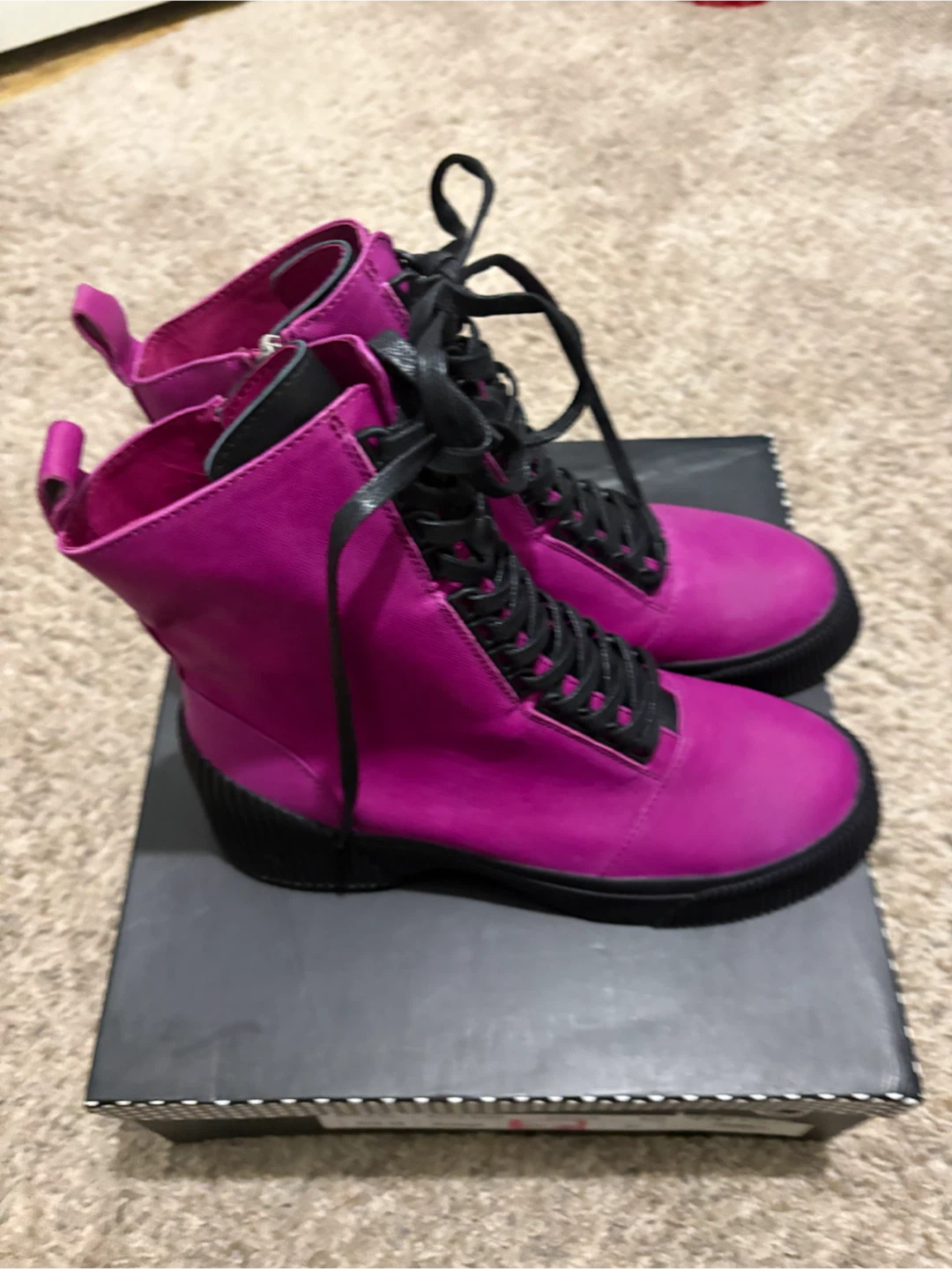 Minx Pink Combat Boots Size 40 - photo 2