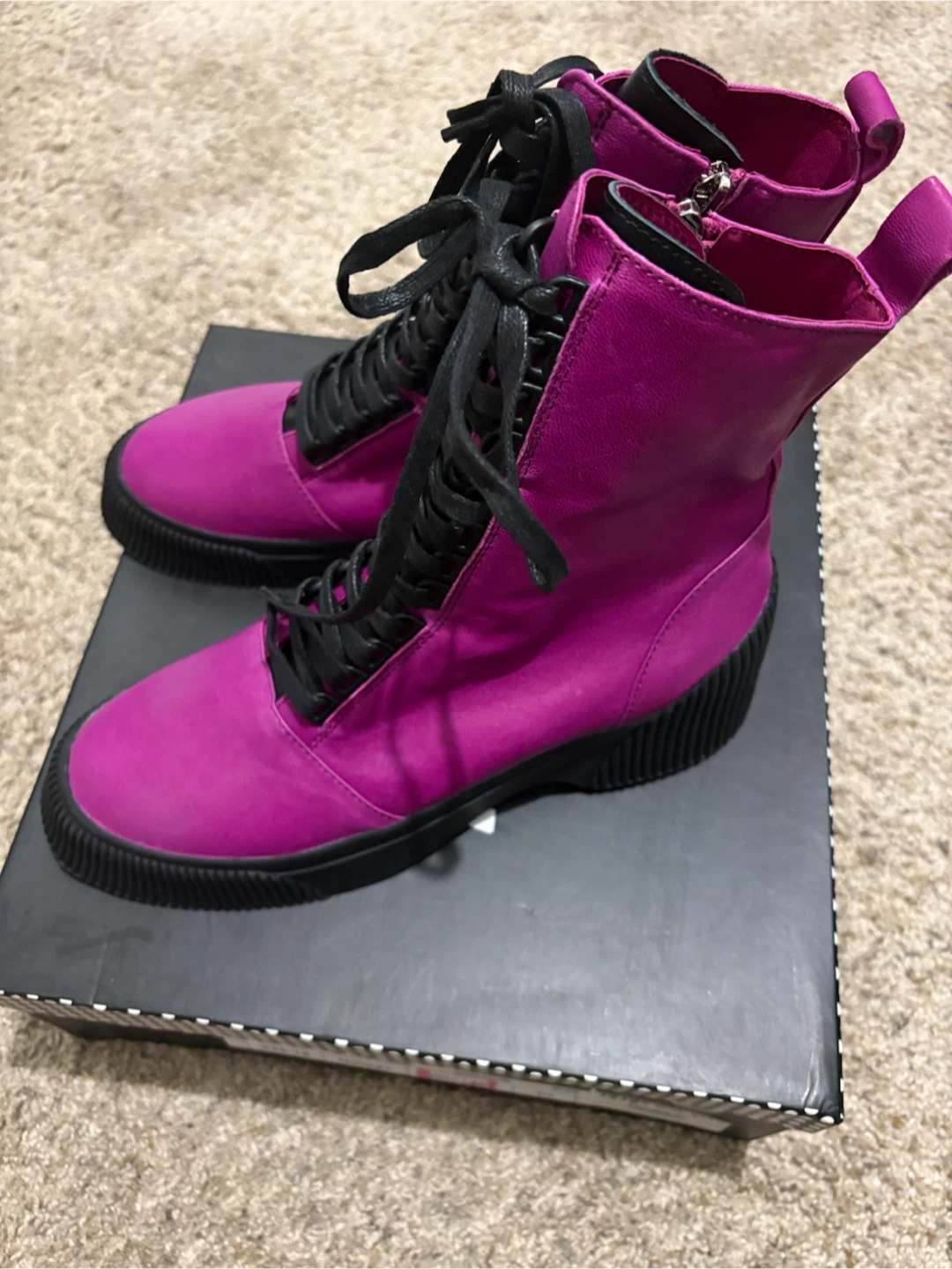 Minx Pink Combat Boots Size 40 - photo 3
