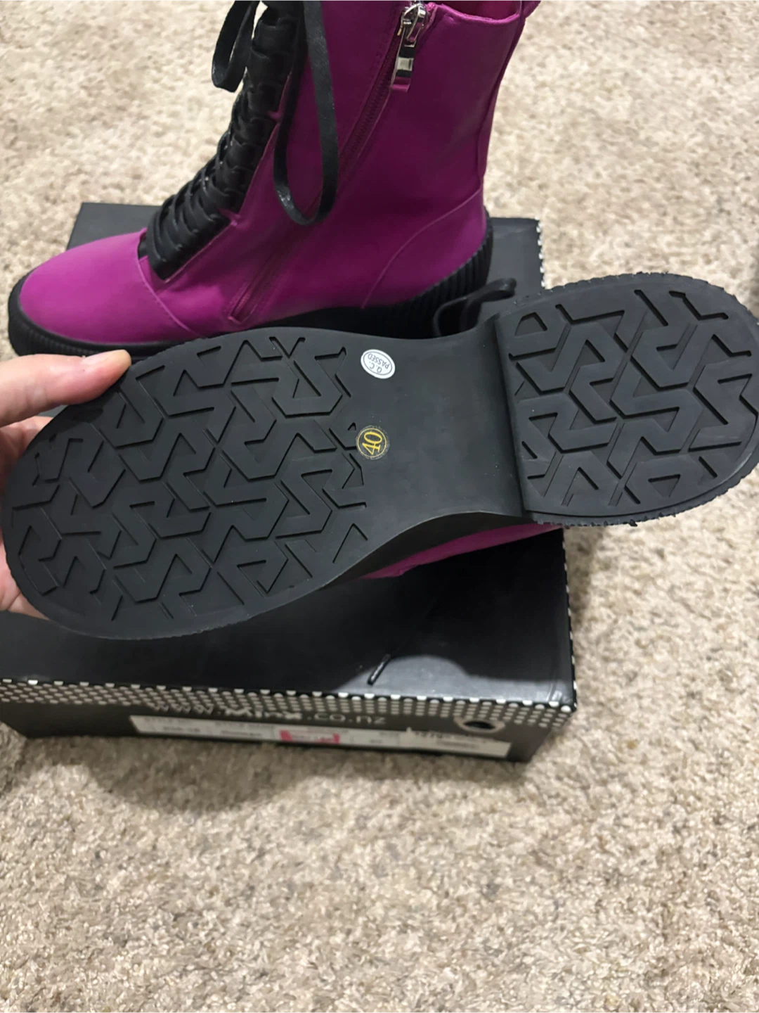 Minx Pink Combat Boots Size 40 - photo 4