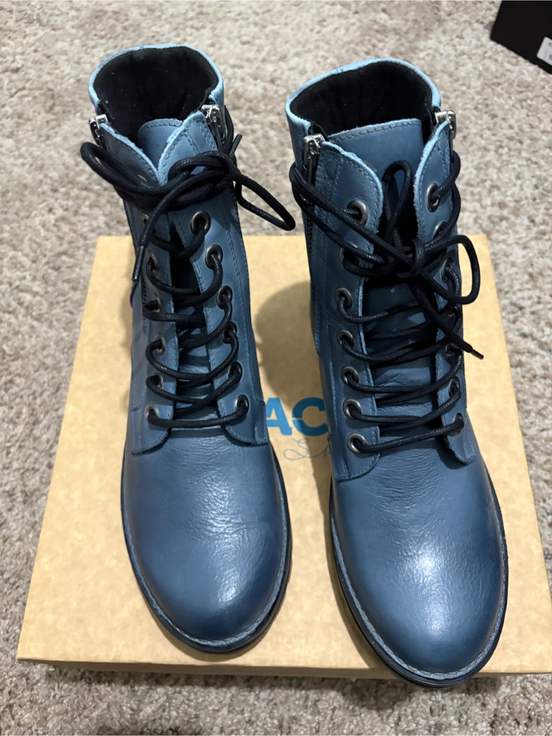 Chacal blue leather boots size 41