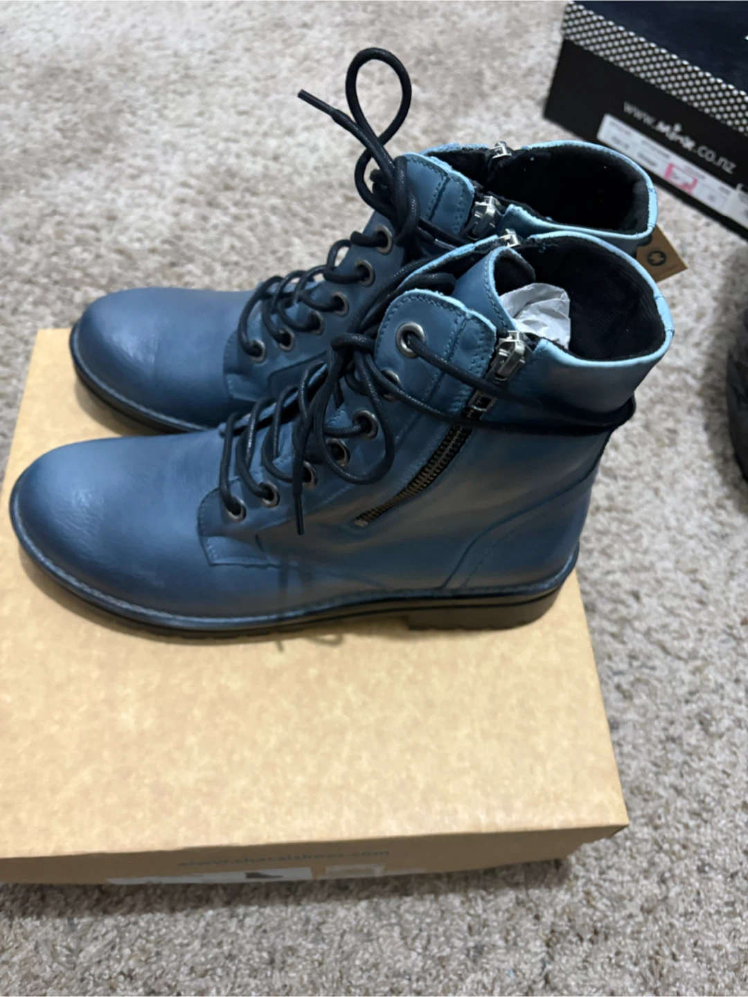 Chacal blue leather boots size 41 - photo 3