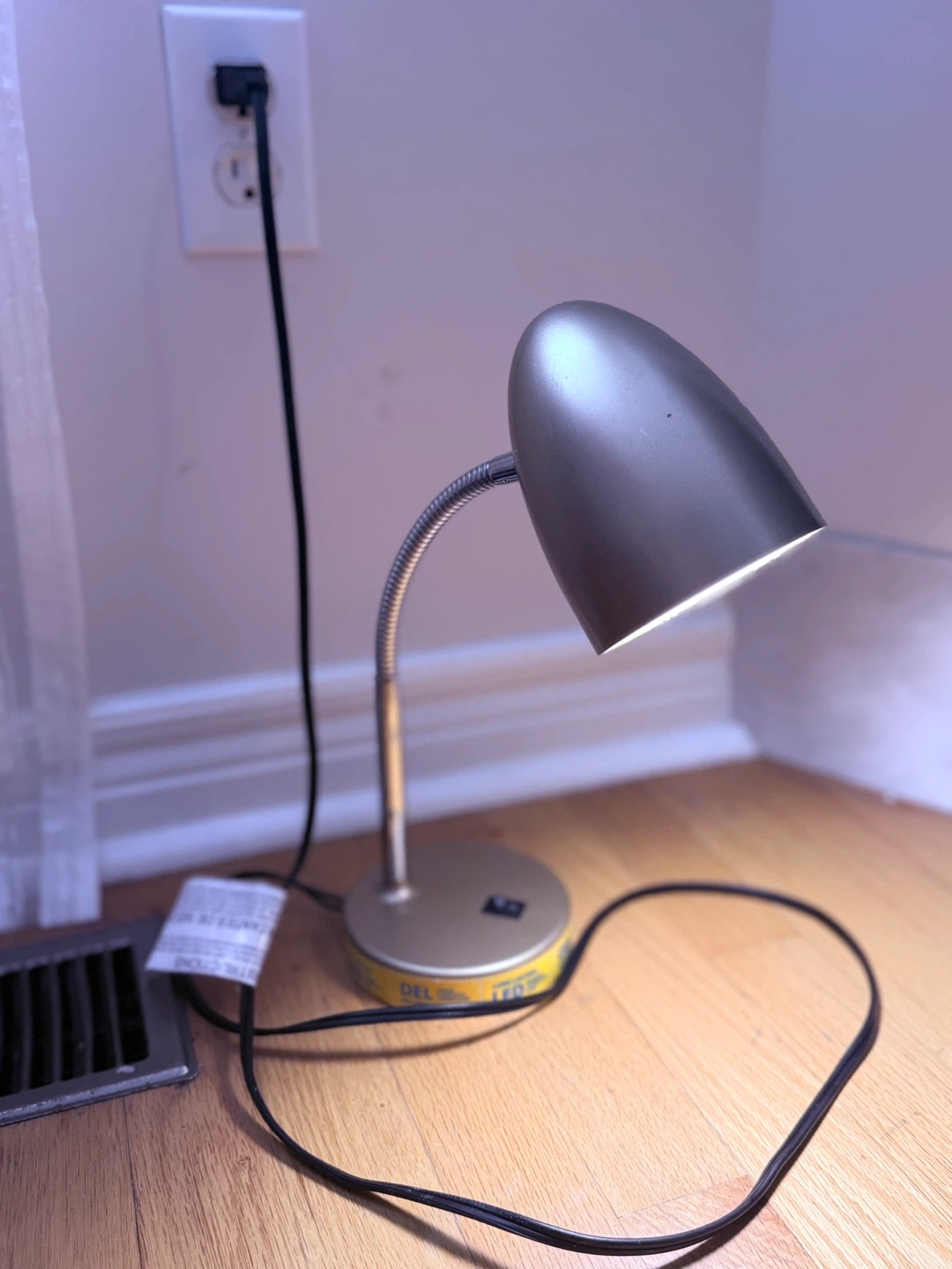 Silver LED Gooseneck Desk Lamp