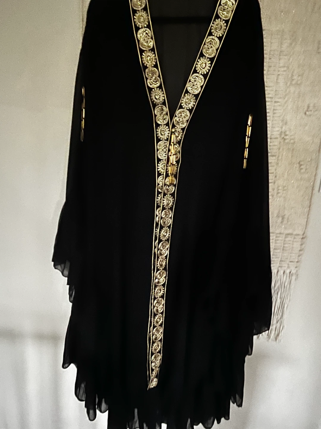 Black Abaya with Gold Embellishment