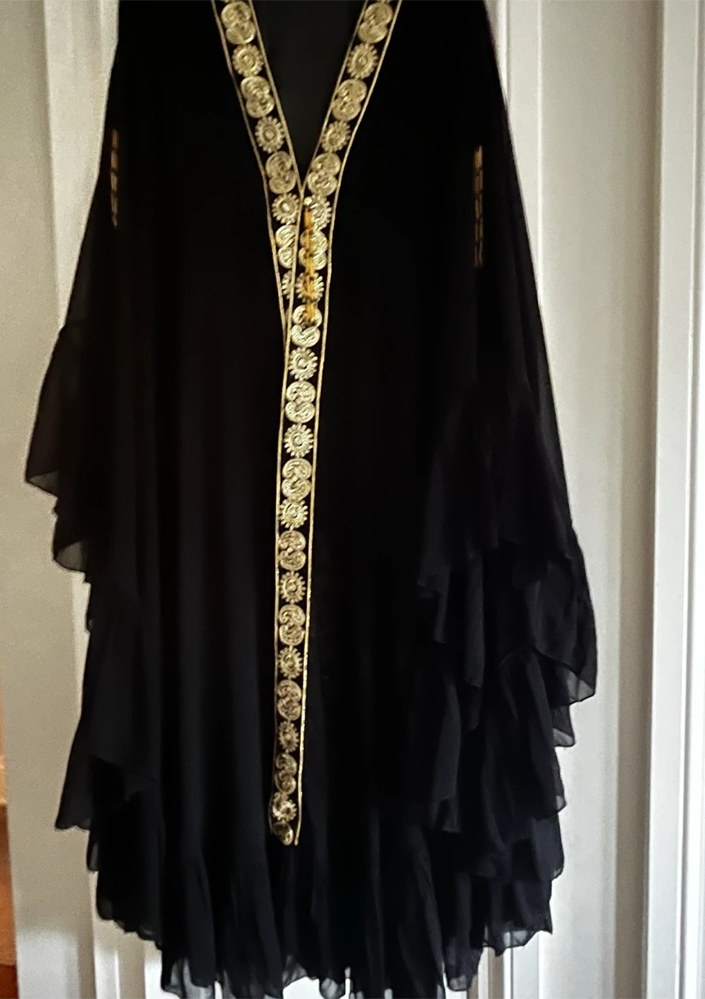 Black Abaya with Gold Embellishment - photo 2