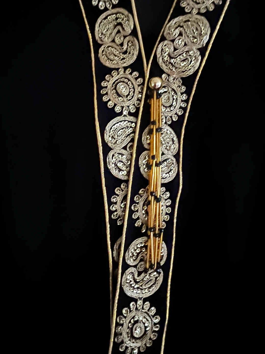 Black Abaya with Gold Embellishment - photo 5
