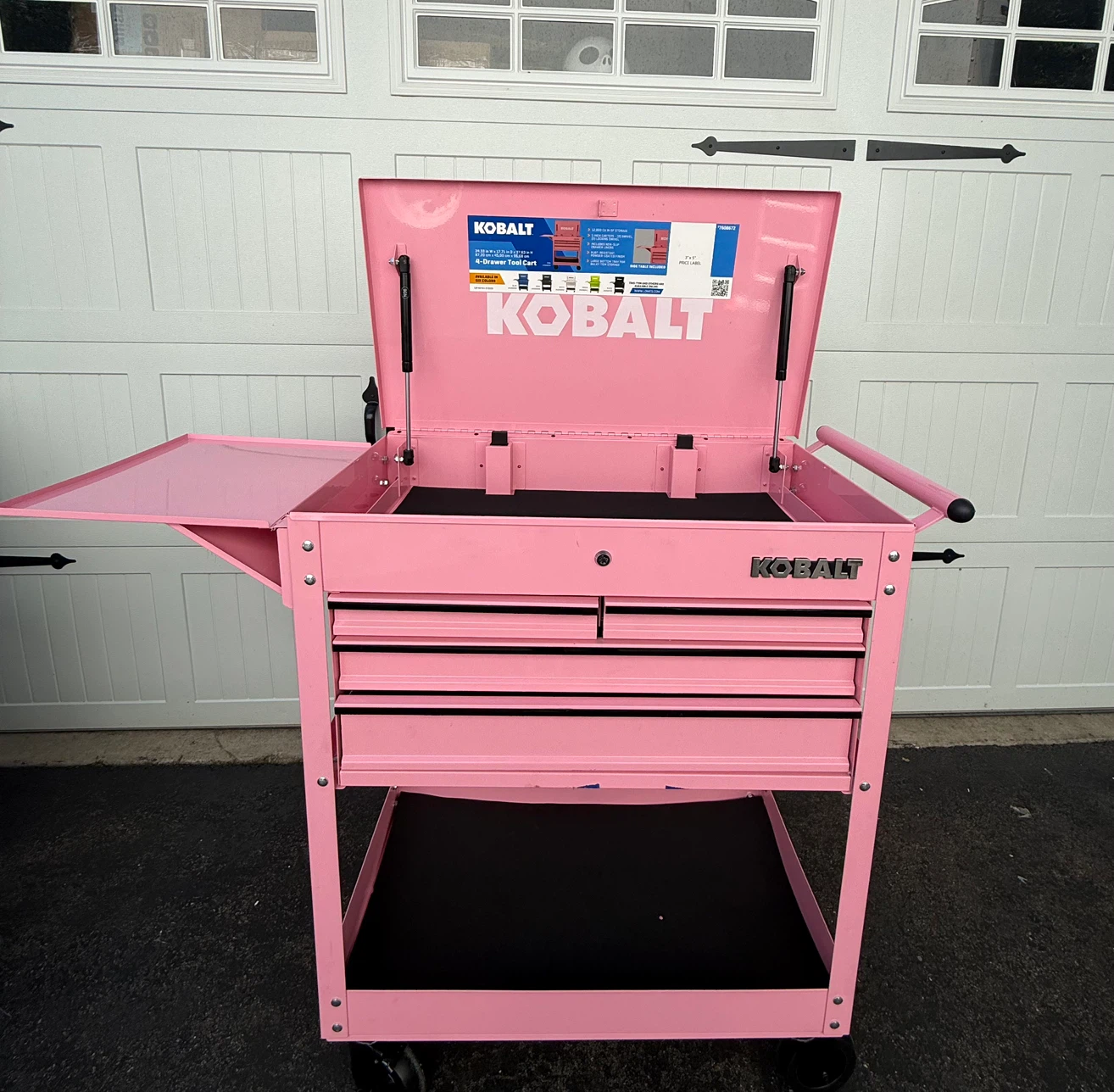 Kobalt Pink 5-Drawer Rolling Tool Cart
