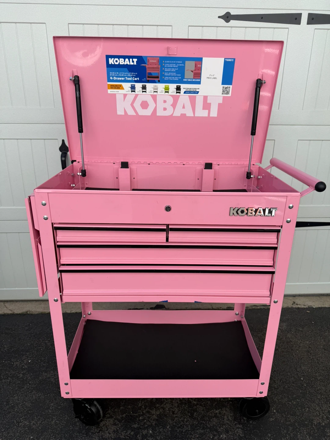 Kobalt Pink 5-Drawer Rolling Tool Cart - photo 2