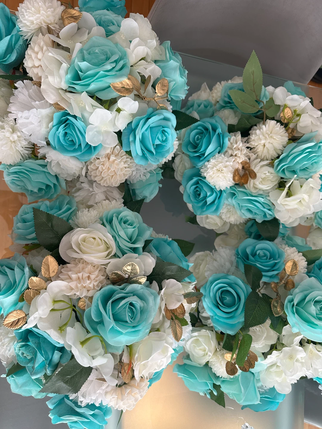 9 - Teal & White Artificial Flower Centrepieces - photo 4