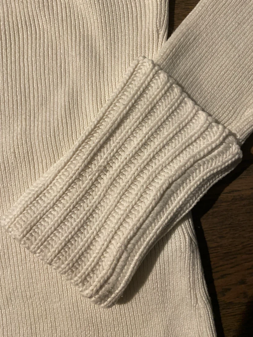 EUC: Vintage Y2K JACOB Cream Ribbed 1/4-Zip Cuffed Sweater XS - photo 3