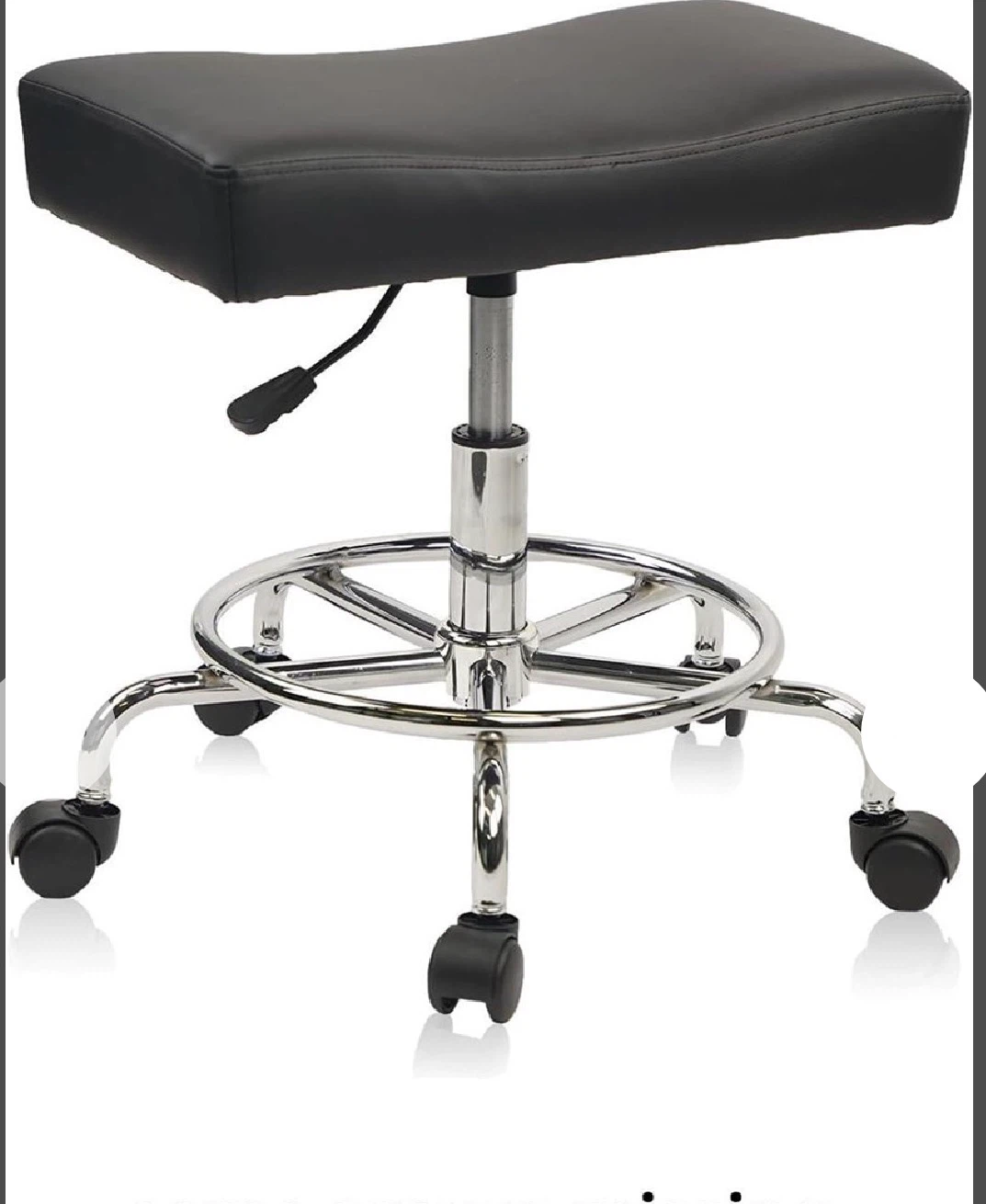 Extra wide rolling stool with footrest