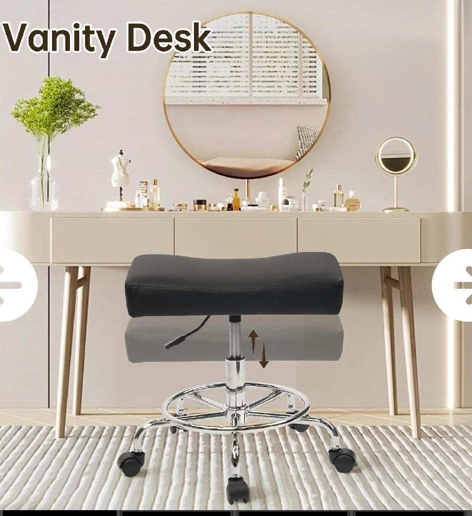 Extra wide rolling stool with footrest - photo 2