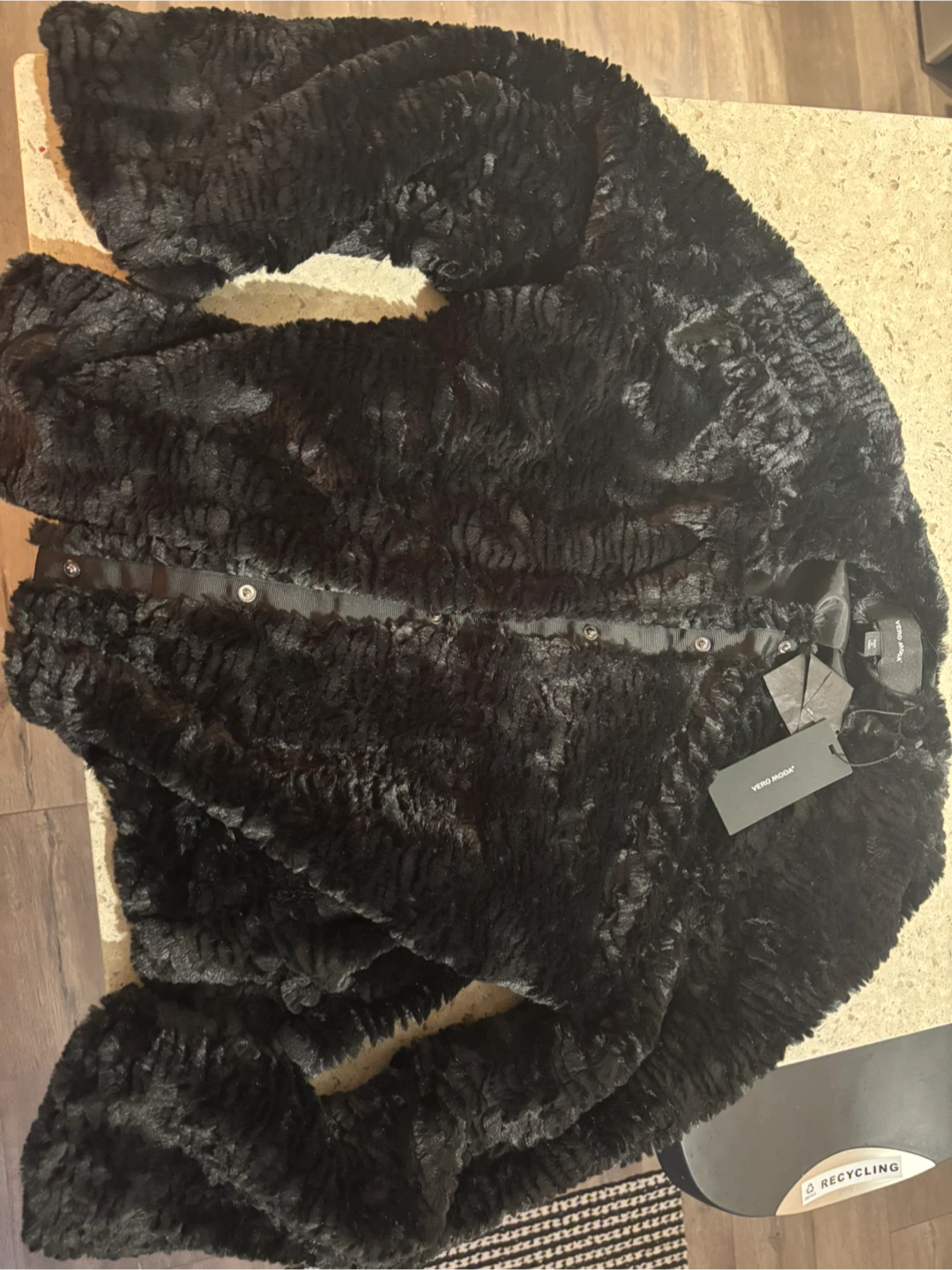 Vero Moda Black Faux Fur Jacket