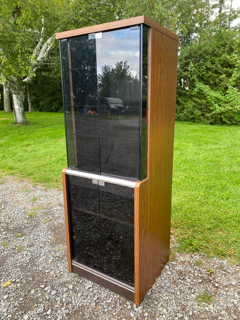 Vintage Smoked Glass Storage / Curio Cabinet (CAN DELIVER)