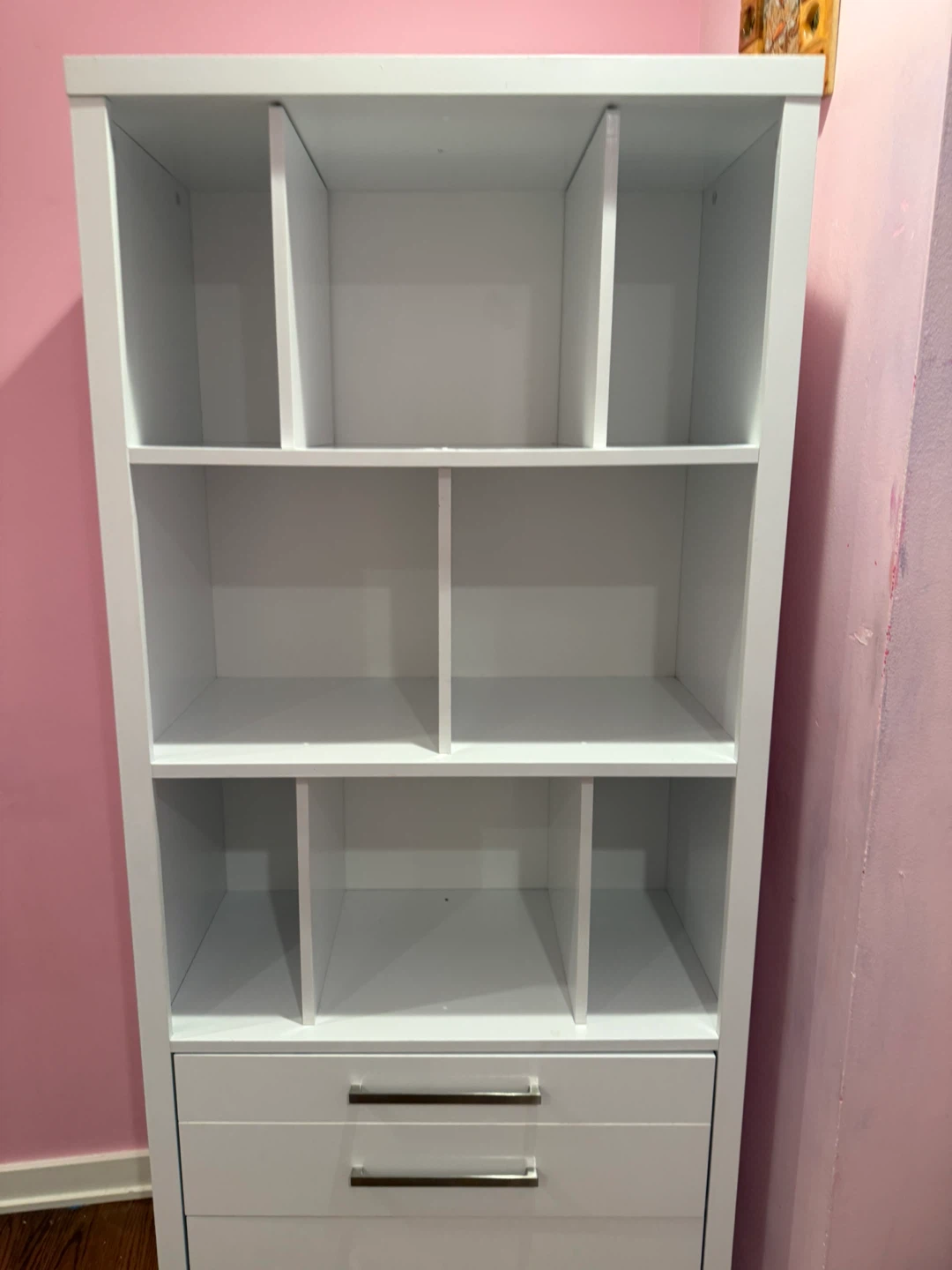 White Storage Cabinet with Shelves and Drawers – $110 - photo 2