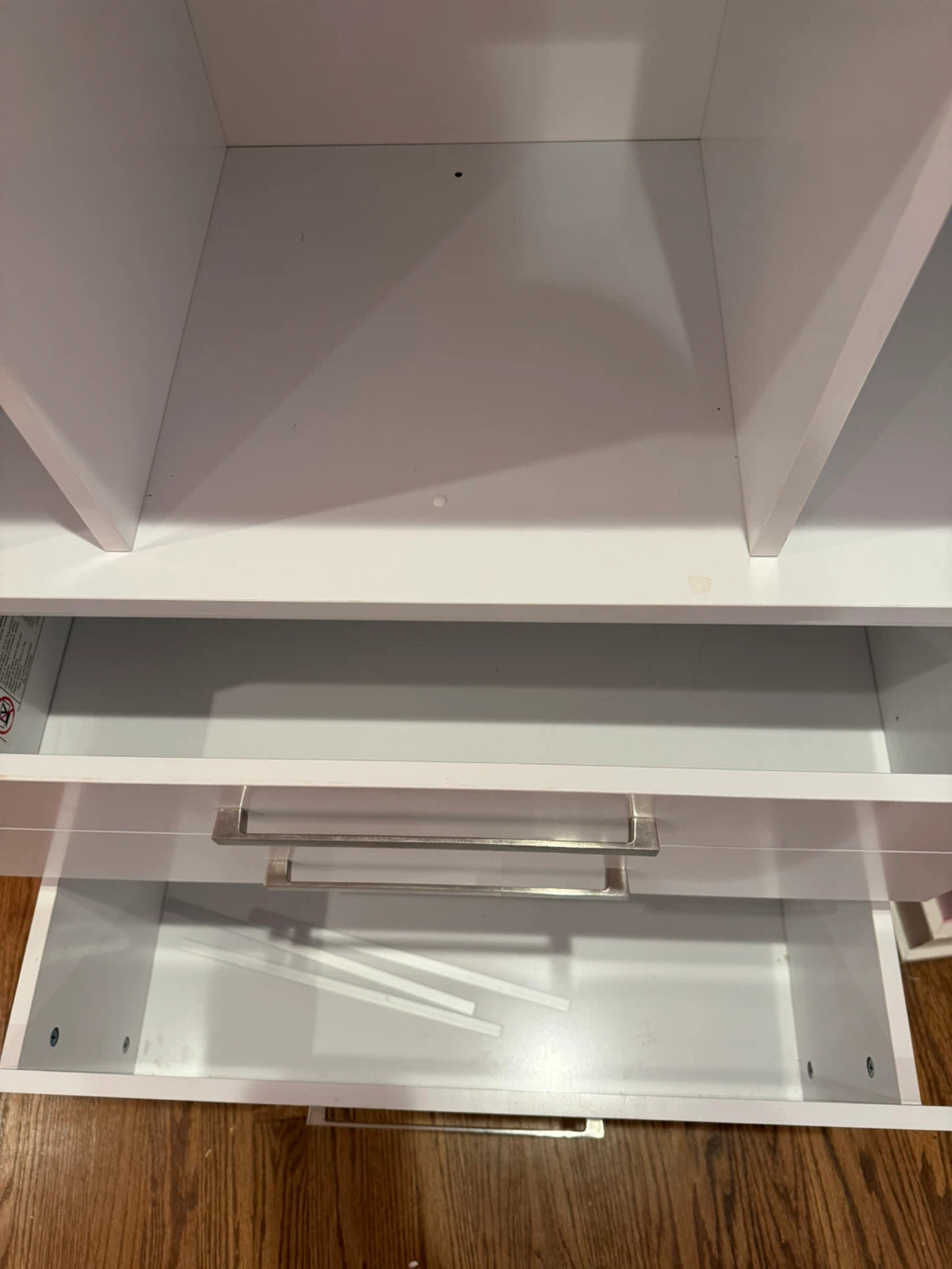 White Storage Cabinet with Shelves and Drawers – $110 - photo 4