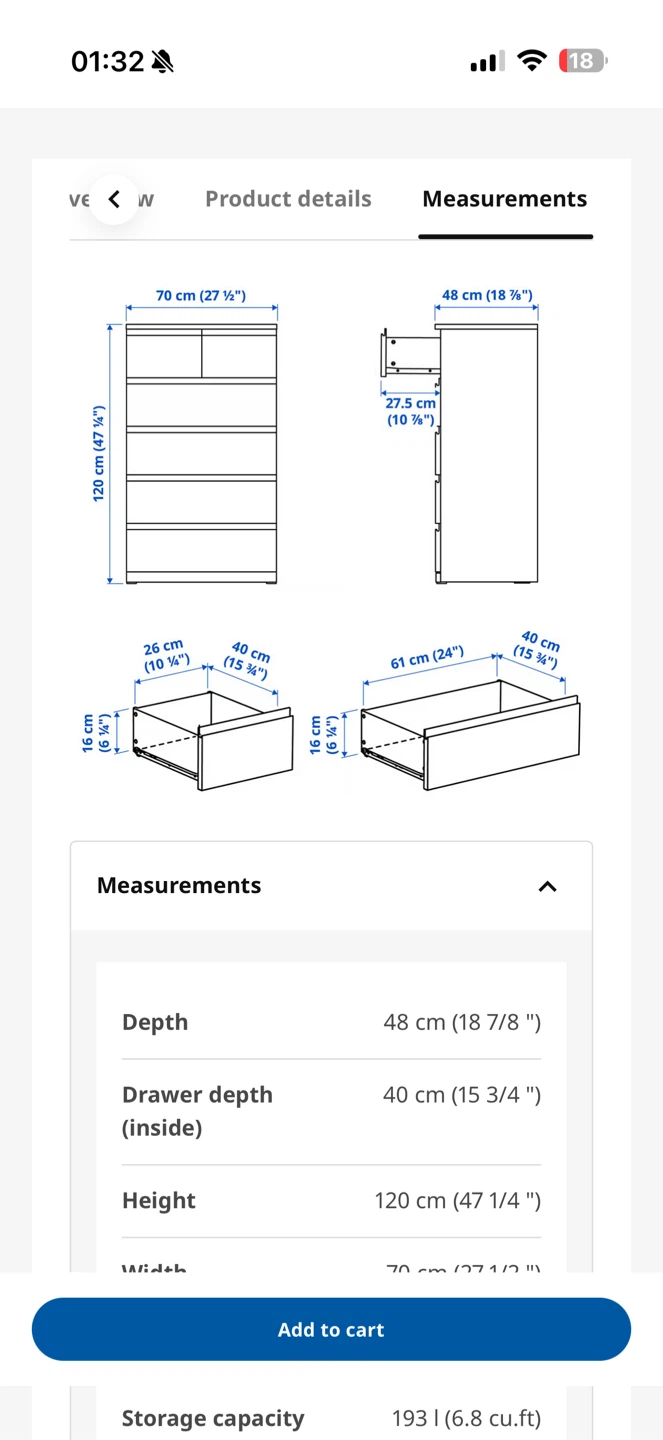 IKEA Malm / storklinta 6drawera dresser - photo 4