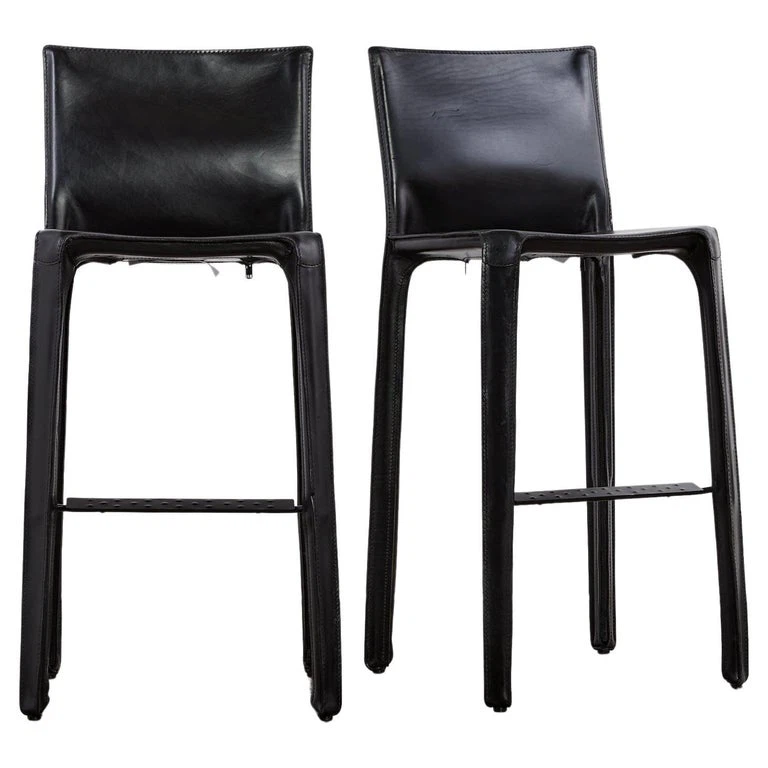 Cassina （Italy）Mario Bellini Cab 410 Leather Stool for Cassina