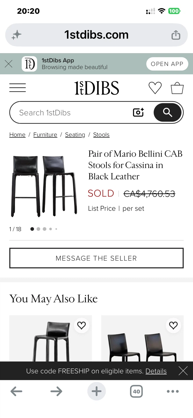 Cassina （Italy）Mario Bellini Cab 410 Leather Stool for Cassina - photo 5