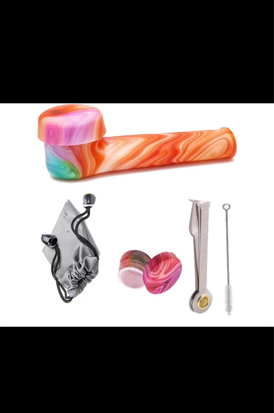 Tie Dye Silicone Pipe Set with Accessories
