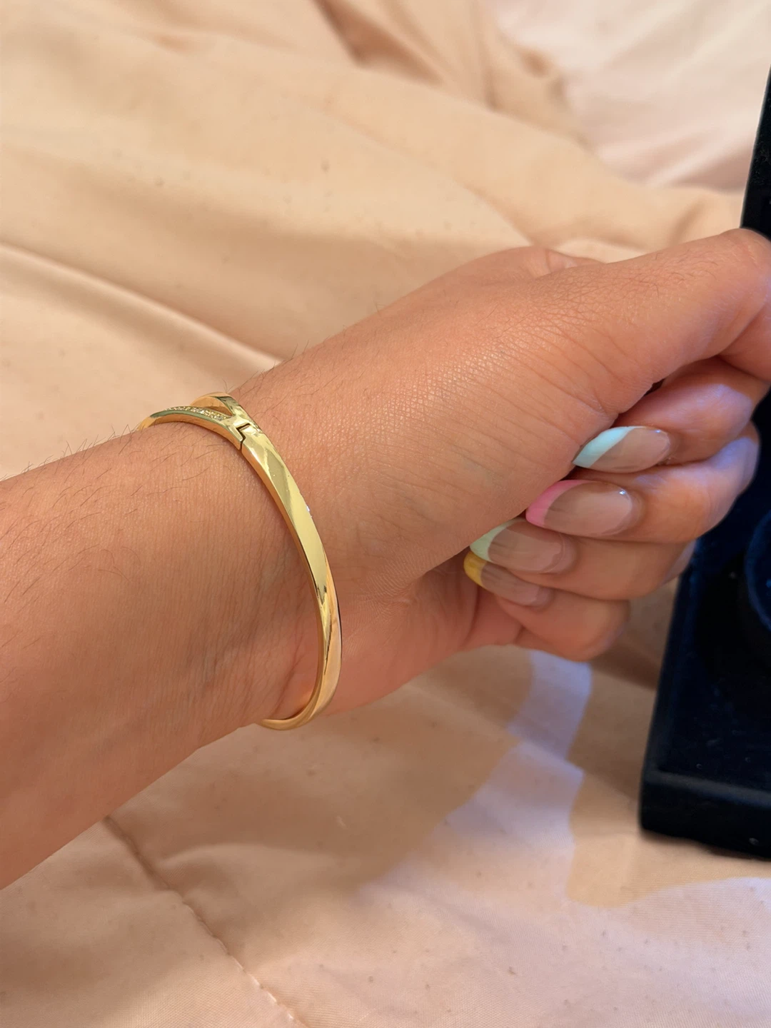 Gold Plated Knot Bangle Bracelet - photo 2