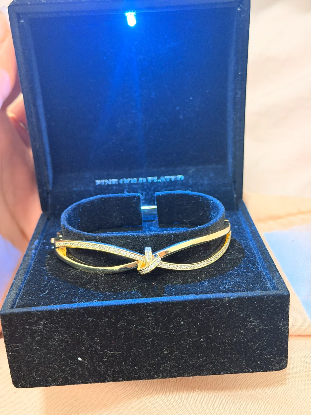 Gold Plated Knot Bangle Bracelet - photo 4