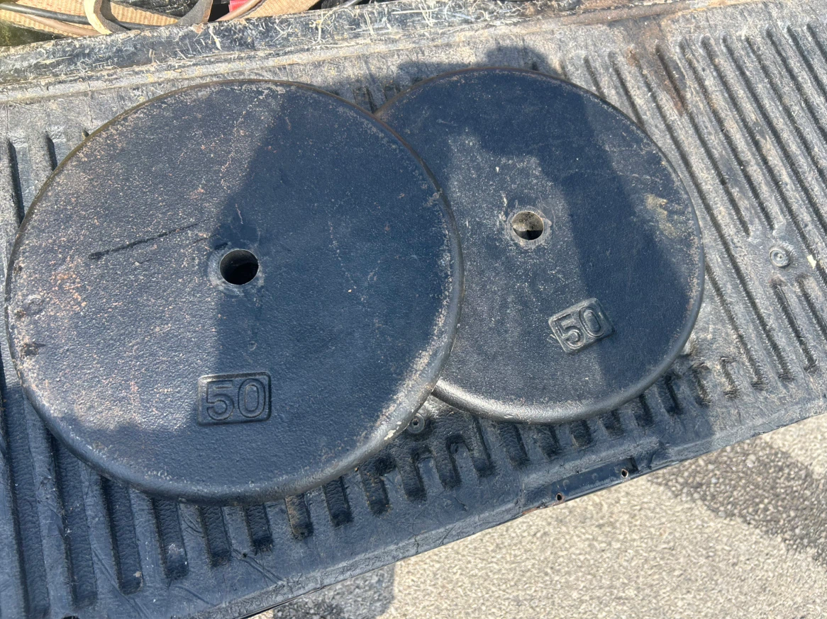 100 pounds of steel weights