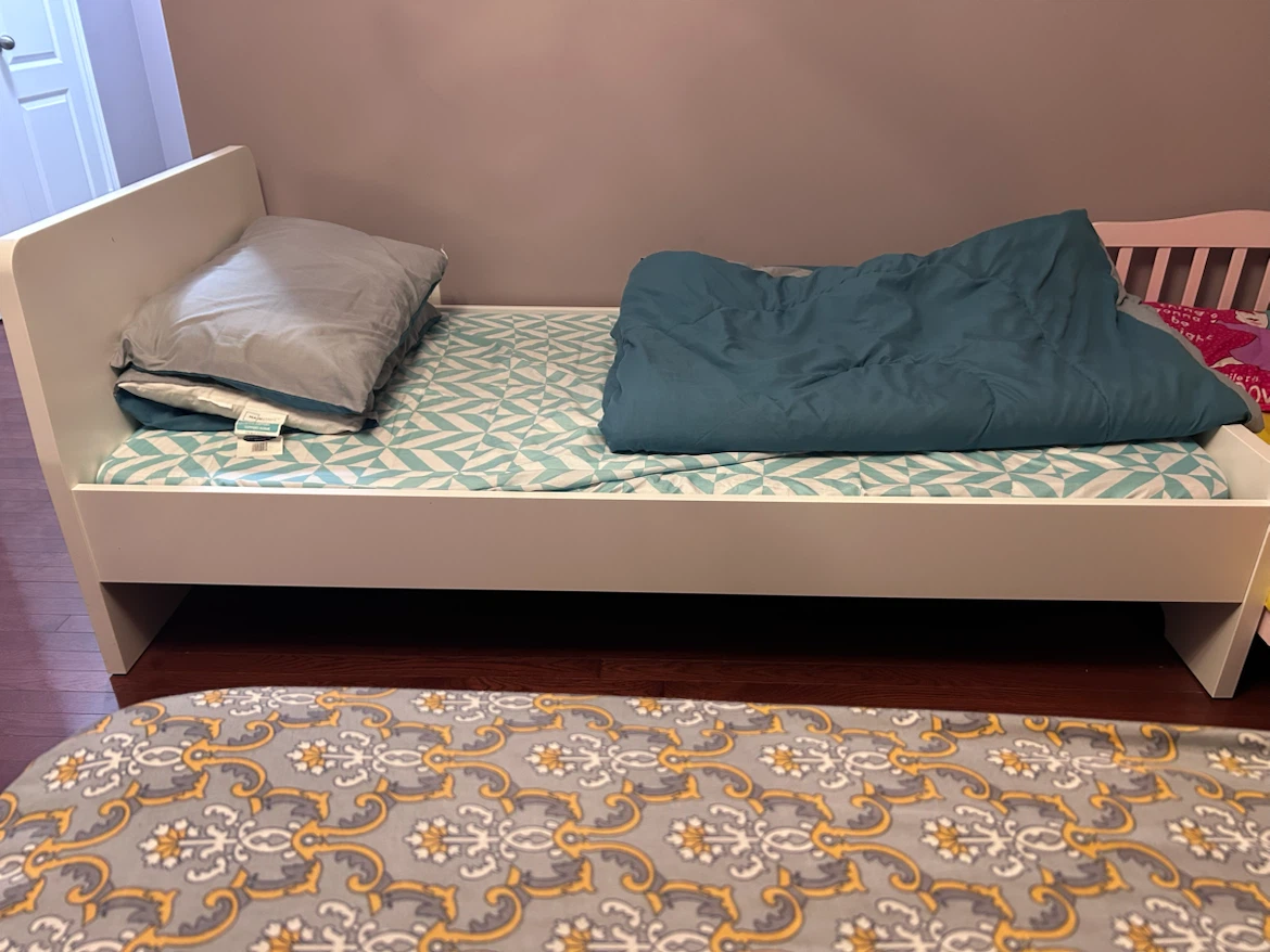 White IKEA MALM Twin Bed Frame