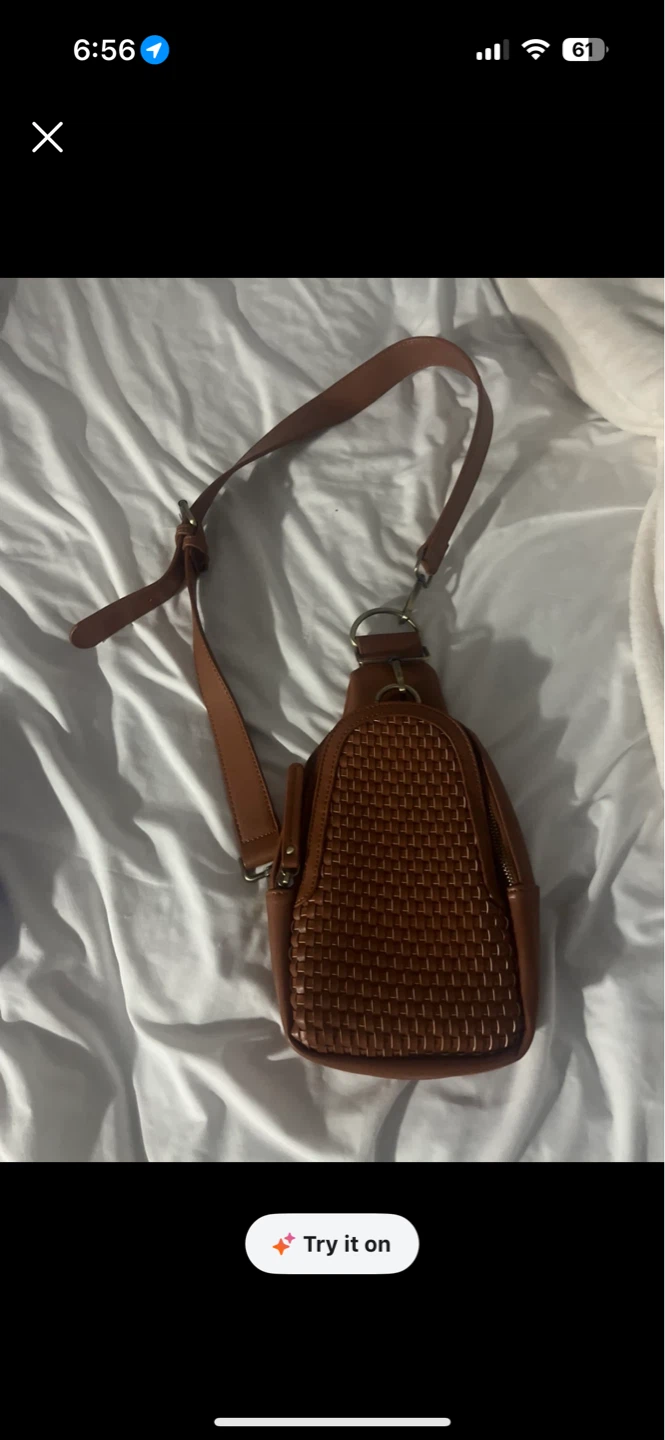 Brown Woven Sling Bag
