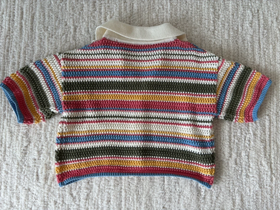 SOLD OUT Zara Striped Knit Short Sleeve Cardigan Small - photo 4