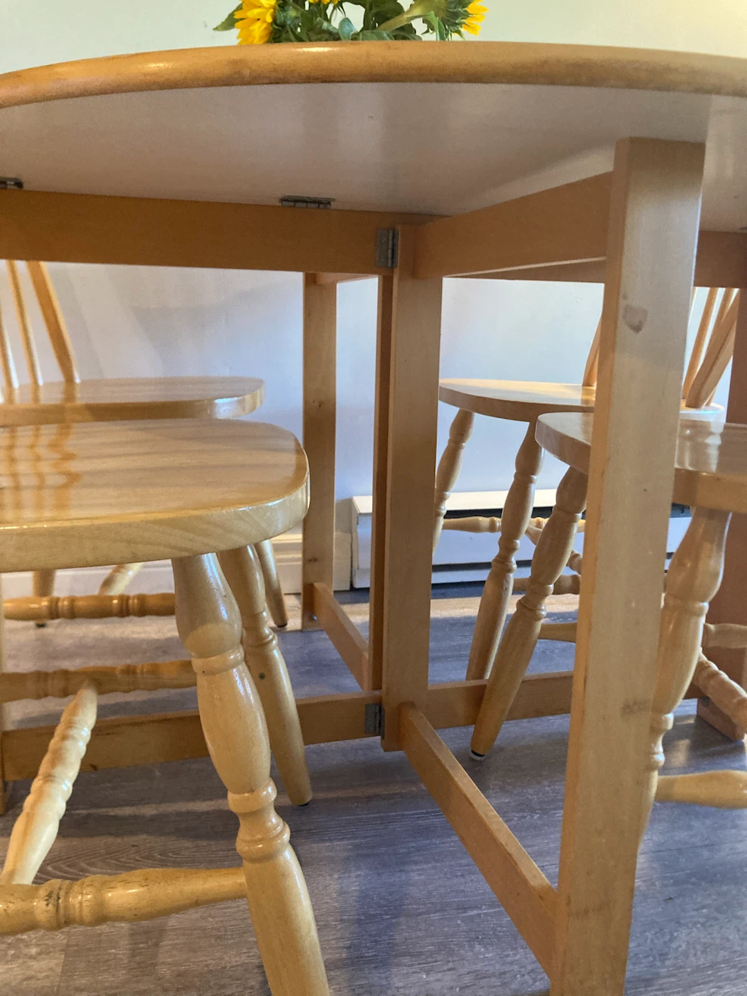 MOVING SALE : Foldable Wood Dining Table with 4 Chairs - photo 3