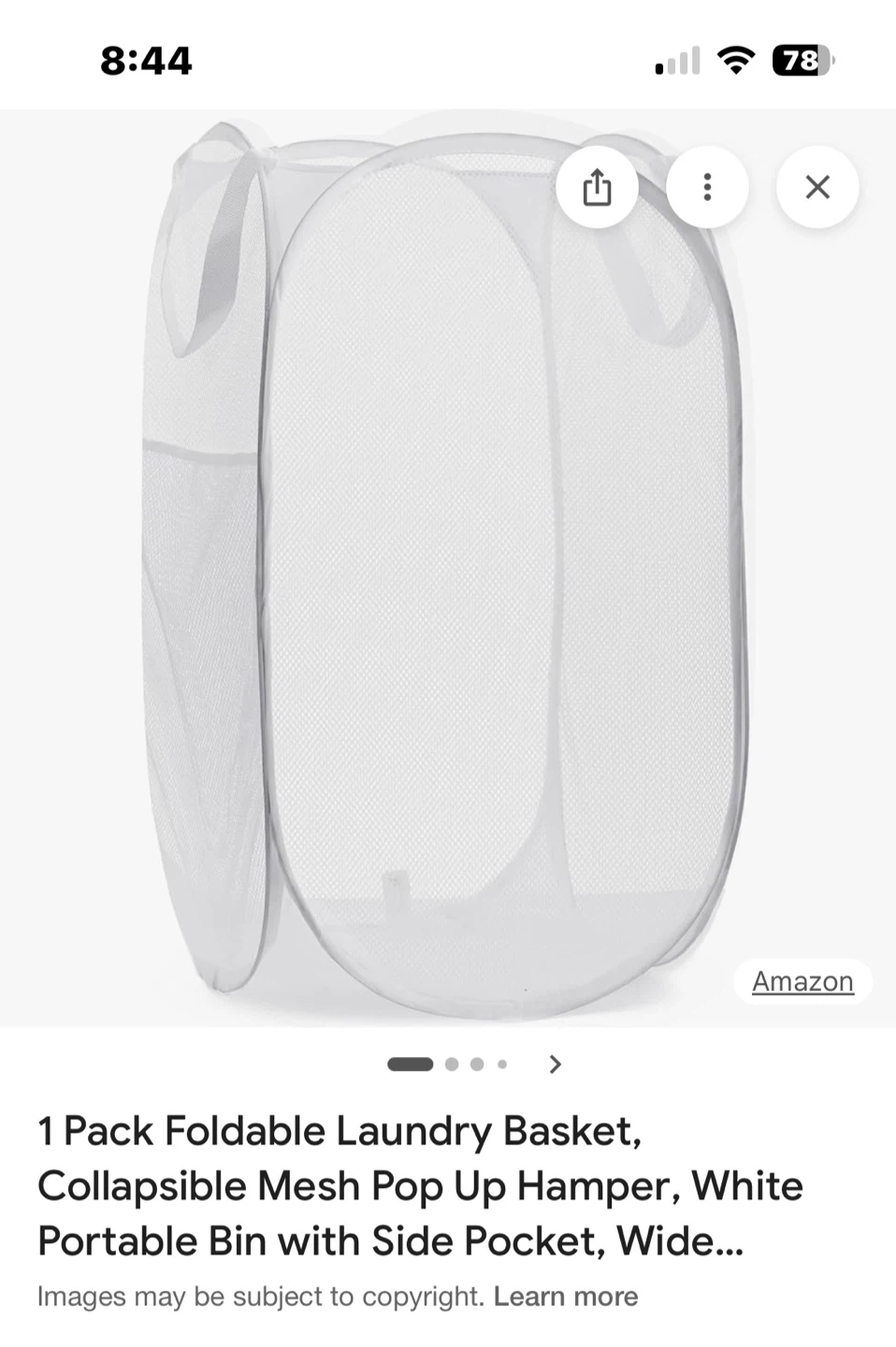 Foldable Mesh Laundry Basket Hamper