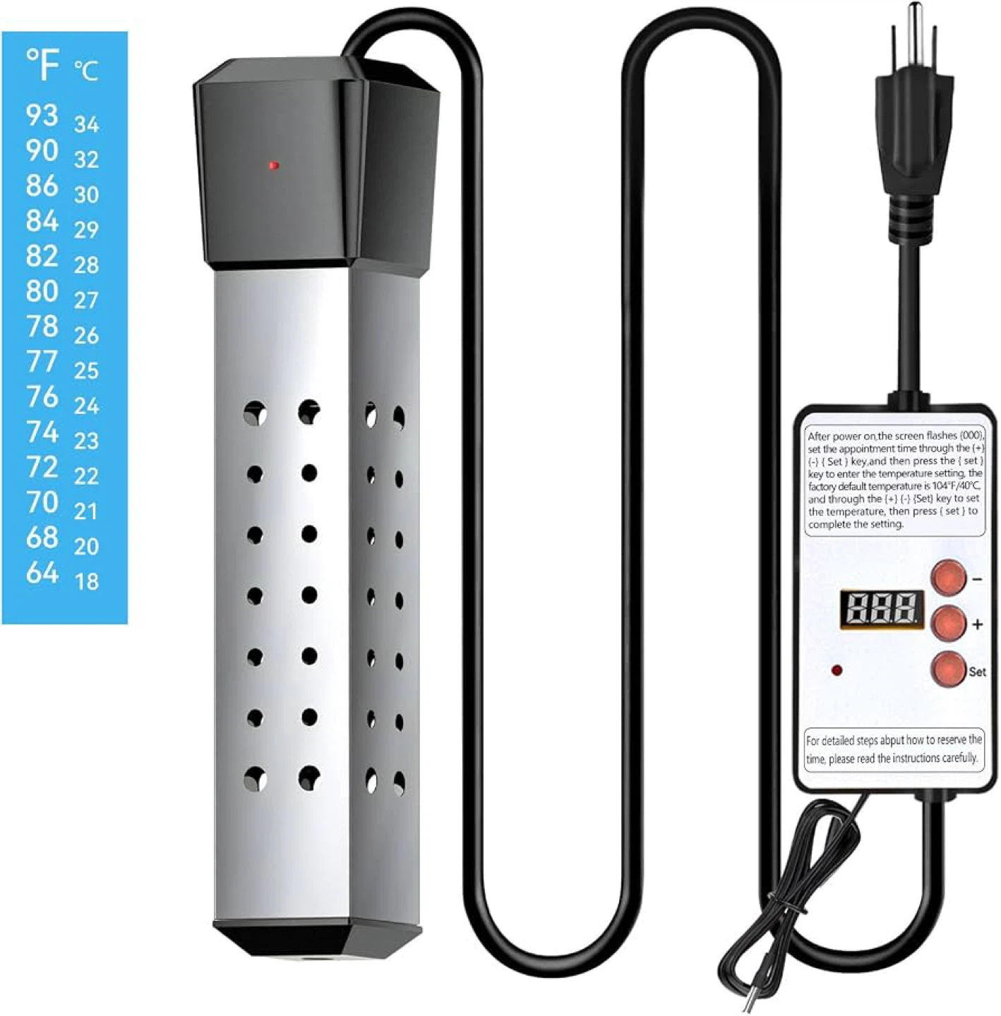 2000W Thermostatic Immersion Water Heater