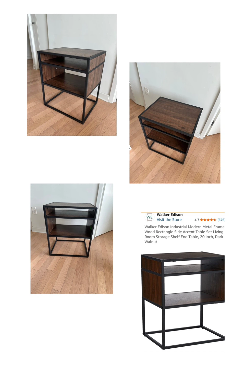 Wood and Metal Side Table