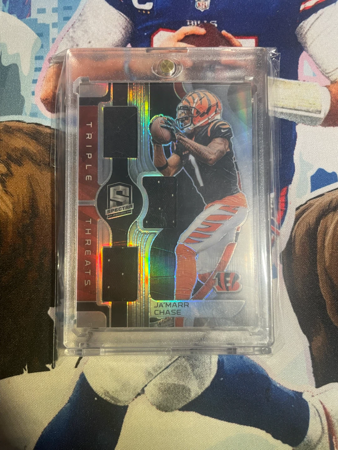 Ja’marr chase triple threats spectra patch /99 football card