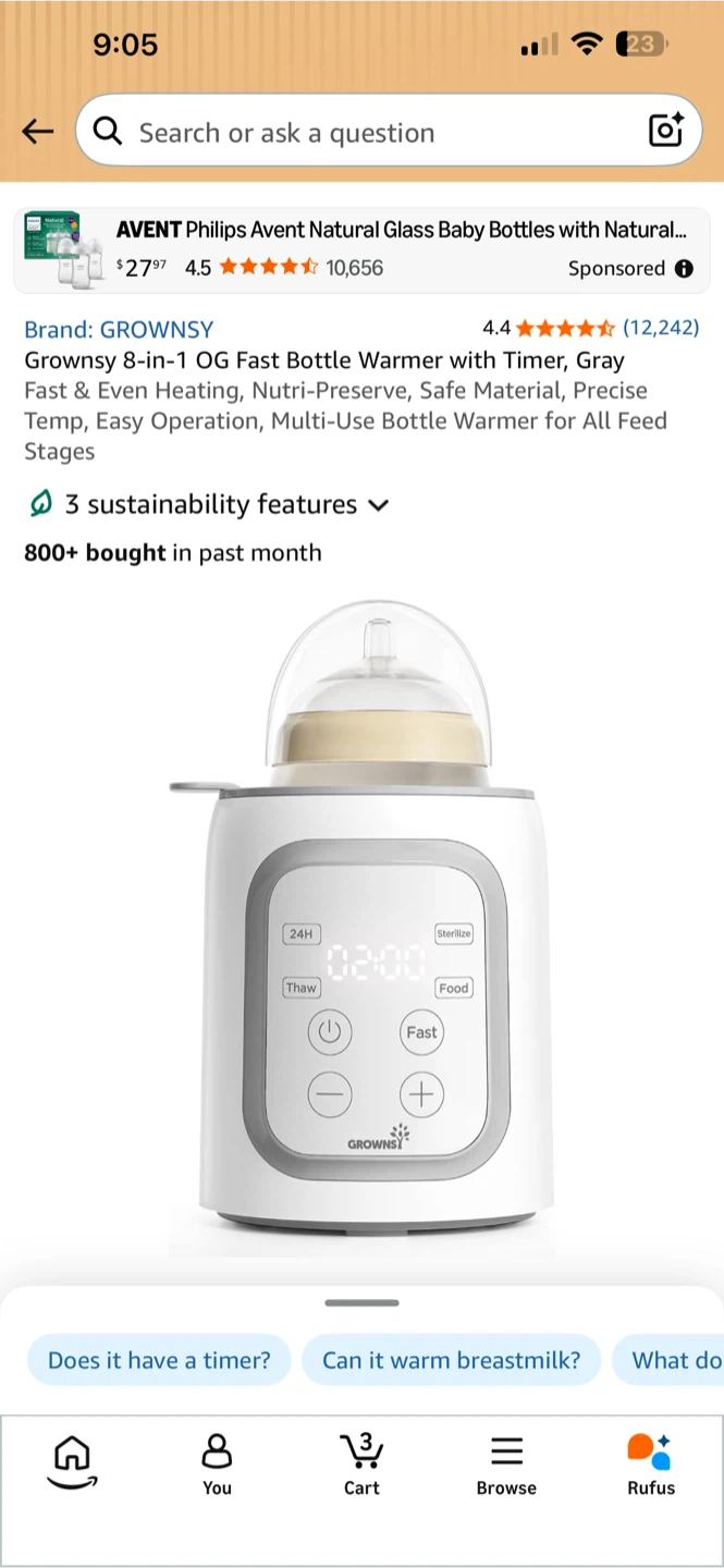 Grownsy 8-in-1 Bottle Warmer - BNIB