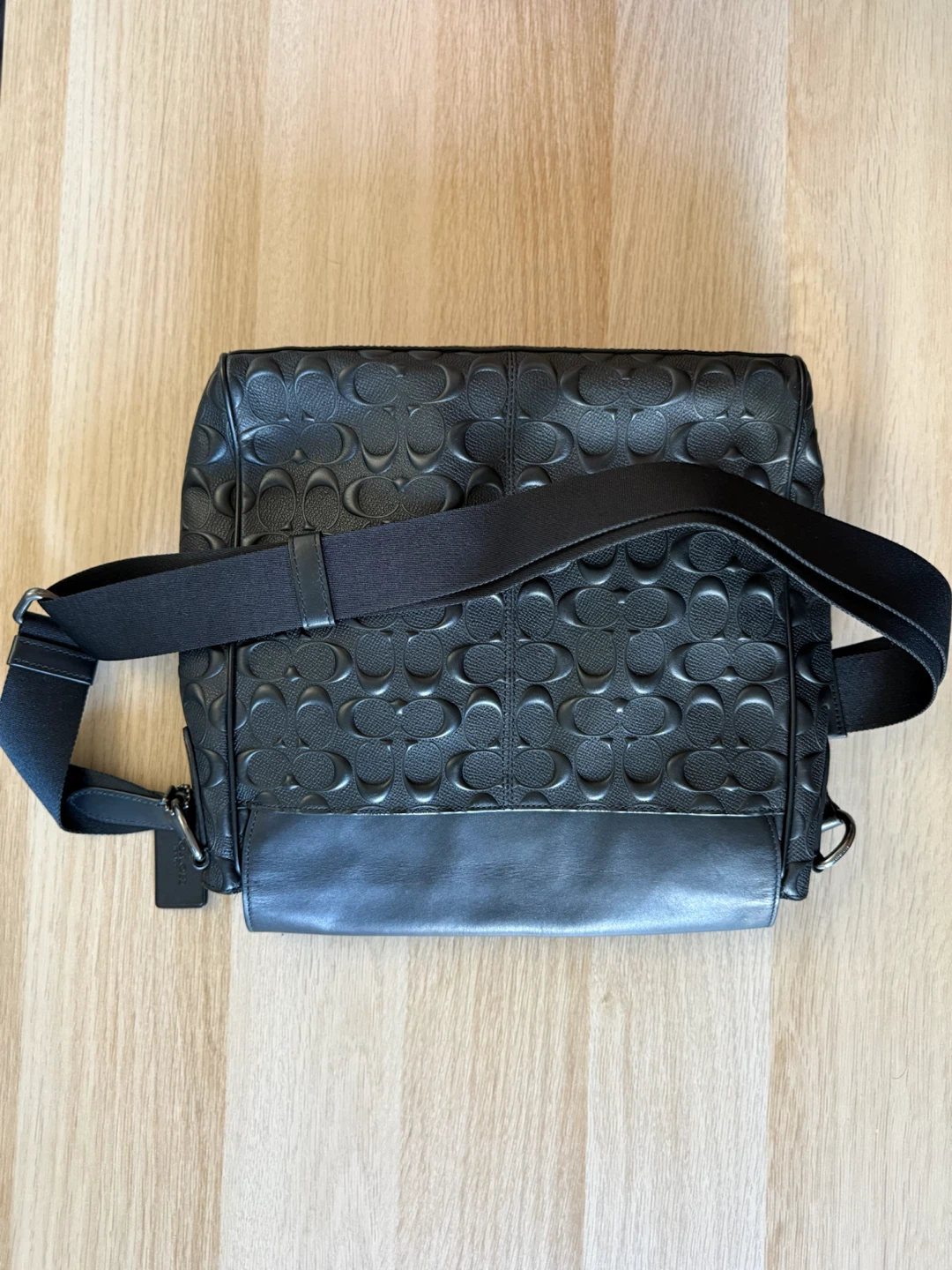 COACH Houston Map Bag Signature Leather Crossbody Shoulder - photo 2