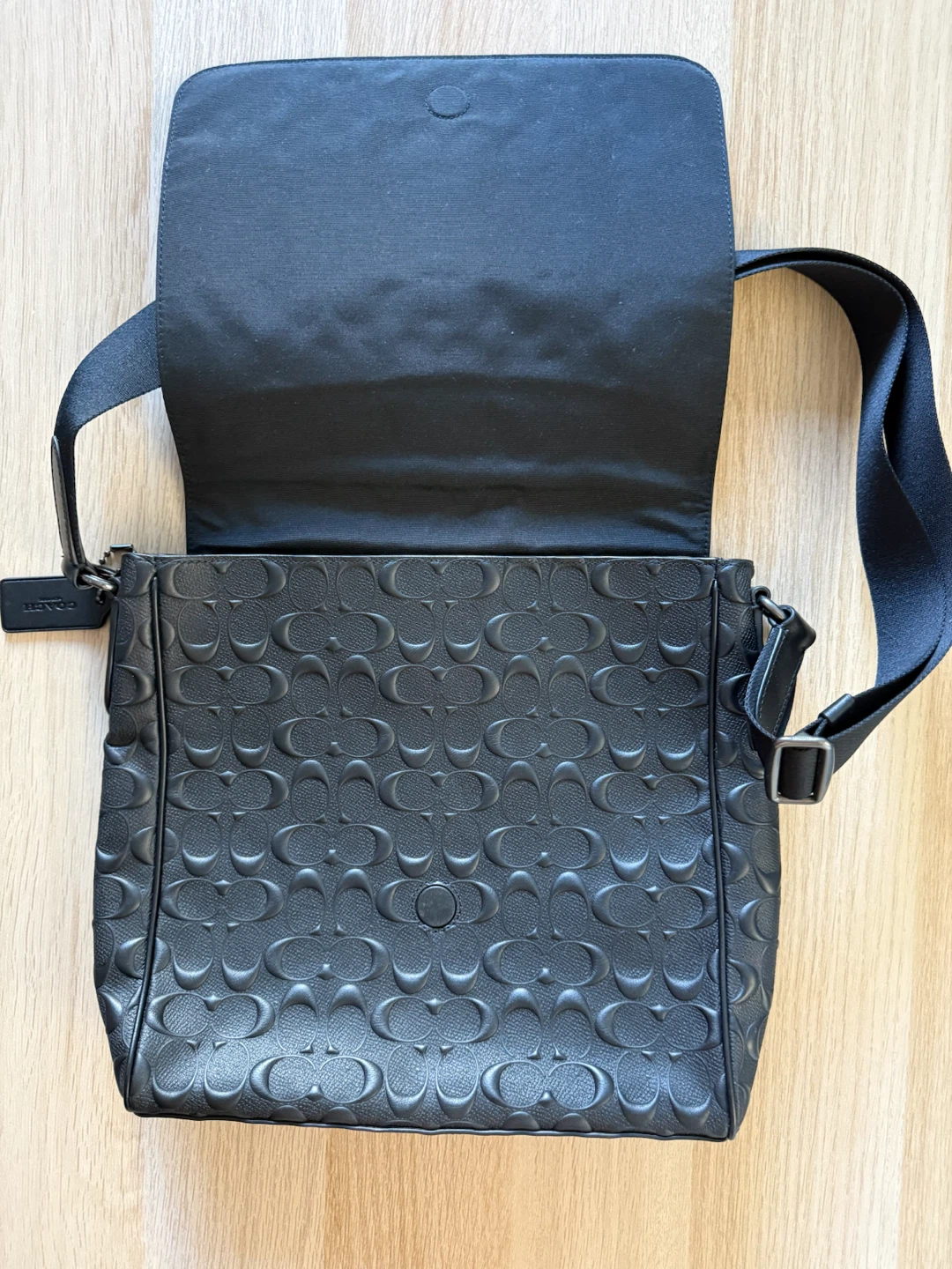 COACH Houston Map Bag Signature Leather Crossbody Shoulder - photo 3