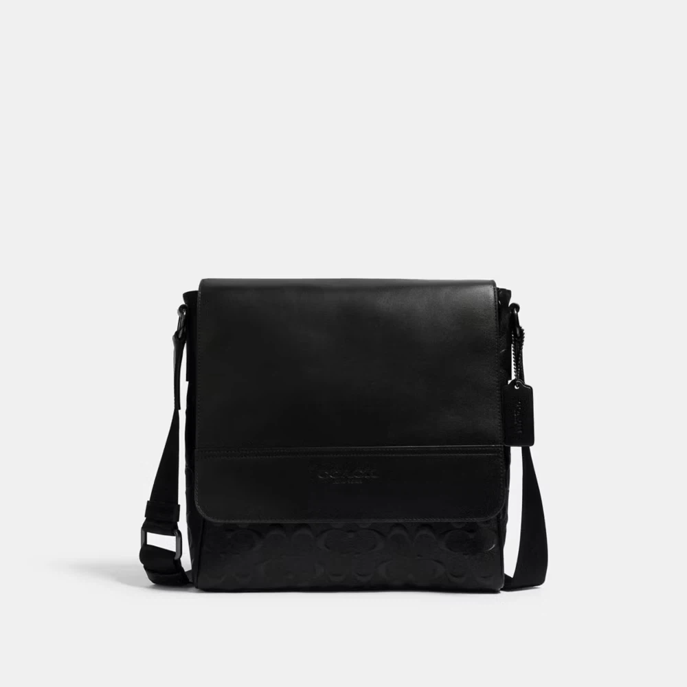 COACH Houston Map Bag Signature Leather Crossbody Shoulder - photo 4