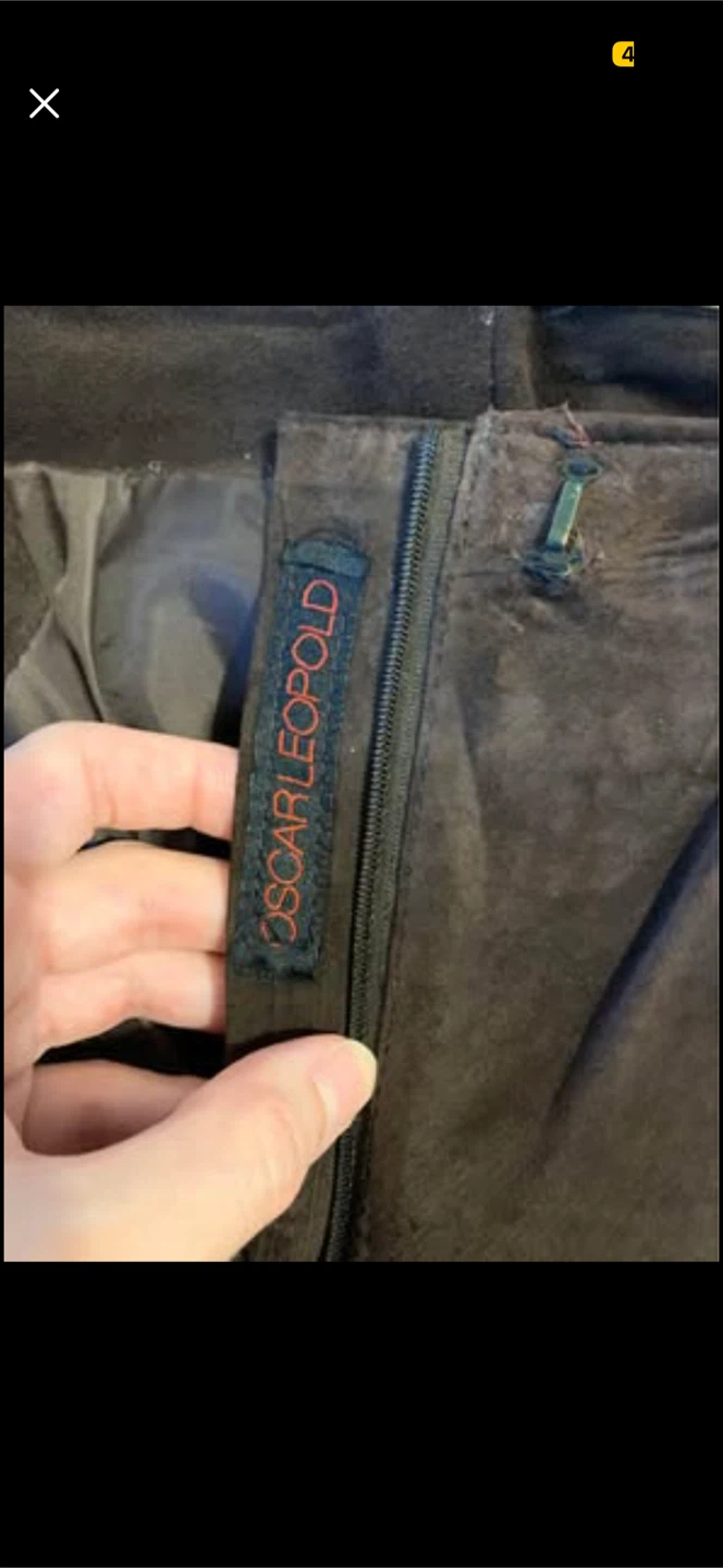 OSCAR LEOPOLD Brown Genuine Suede Leather Lace Up Pants - photo 4