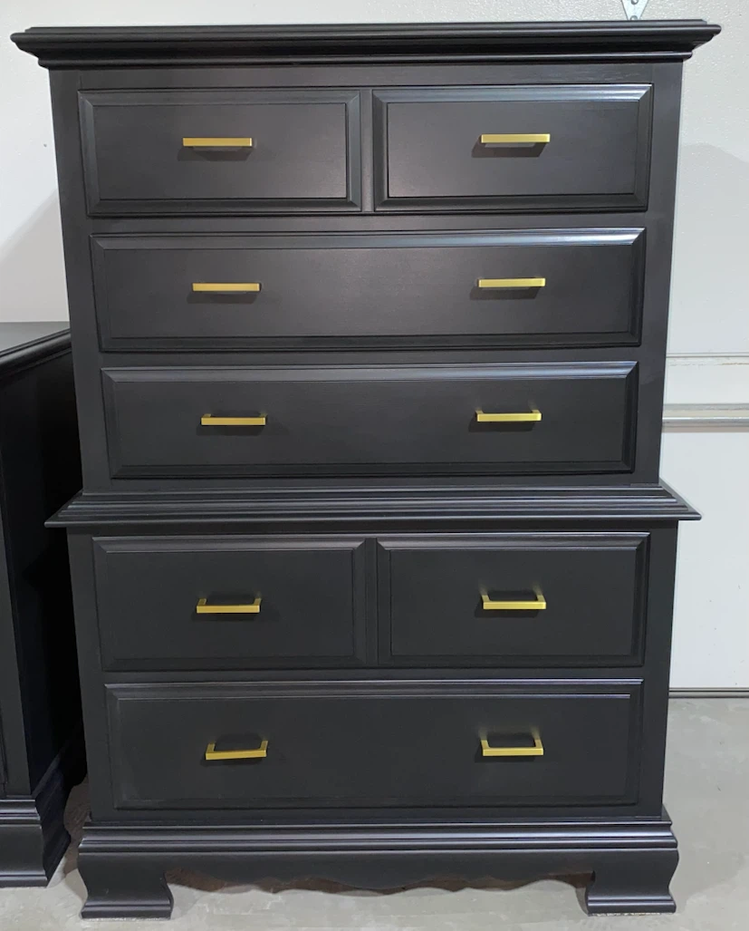 Hardwood Bedroom Furniture Black & Gold - photo 3