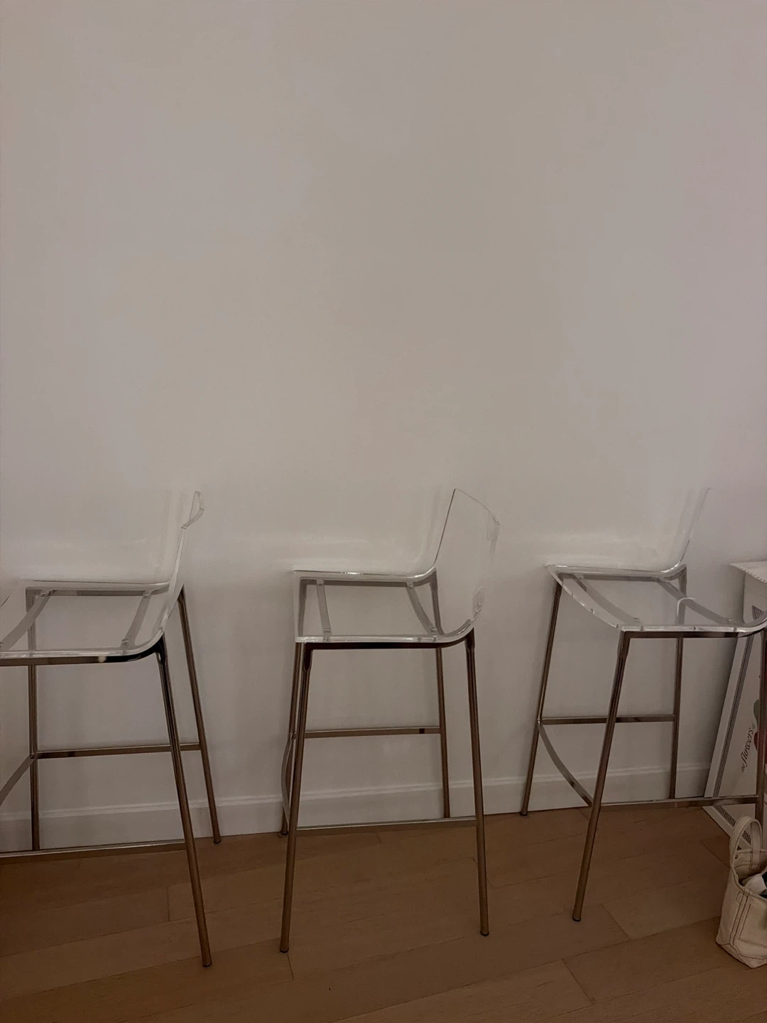 Set of 3 Clear Acrylic Counter Stools