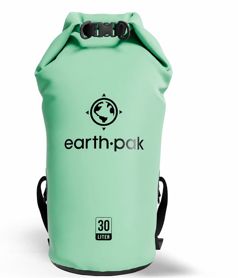 Earth Pak 30L Waterproof Dry Bag Backpack - Mint Green