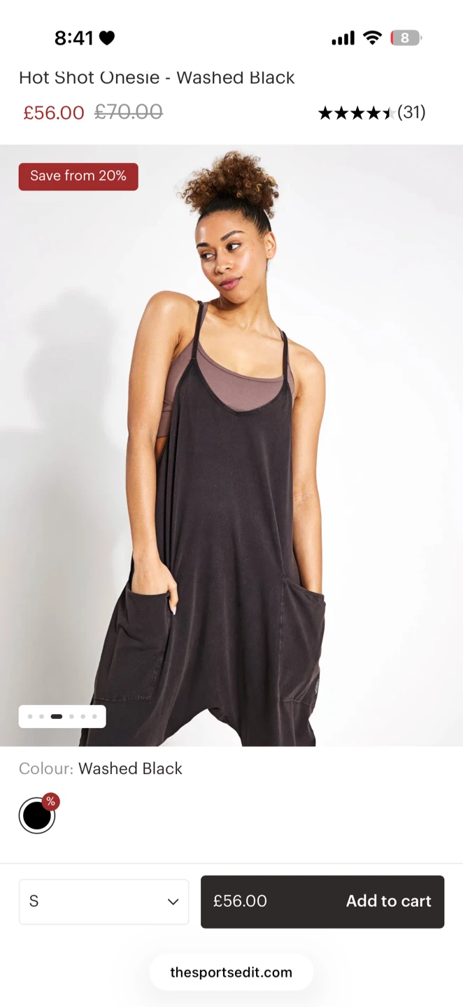 Free People Movement Hot Shot Onesie Washed Black S