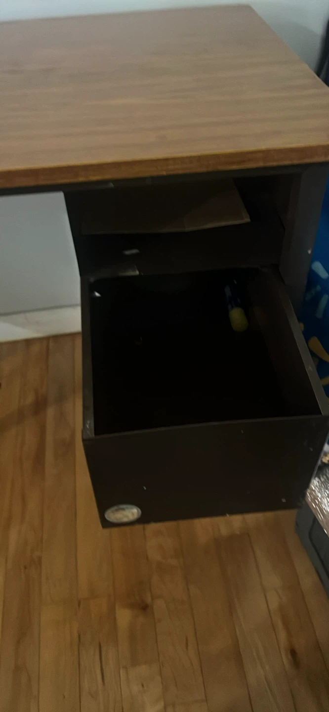 Wood Grain Desk with Single Drawer - photo 2