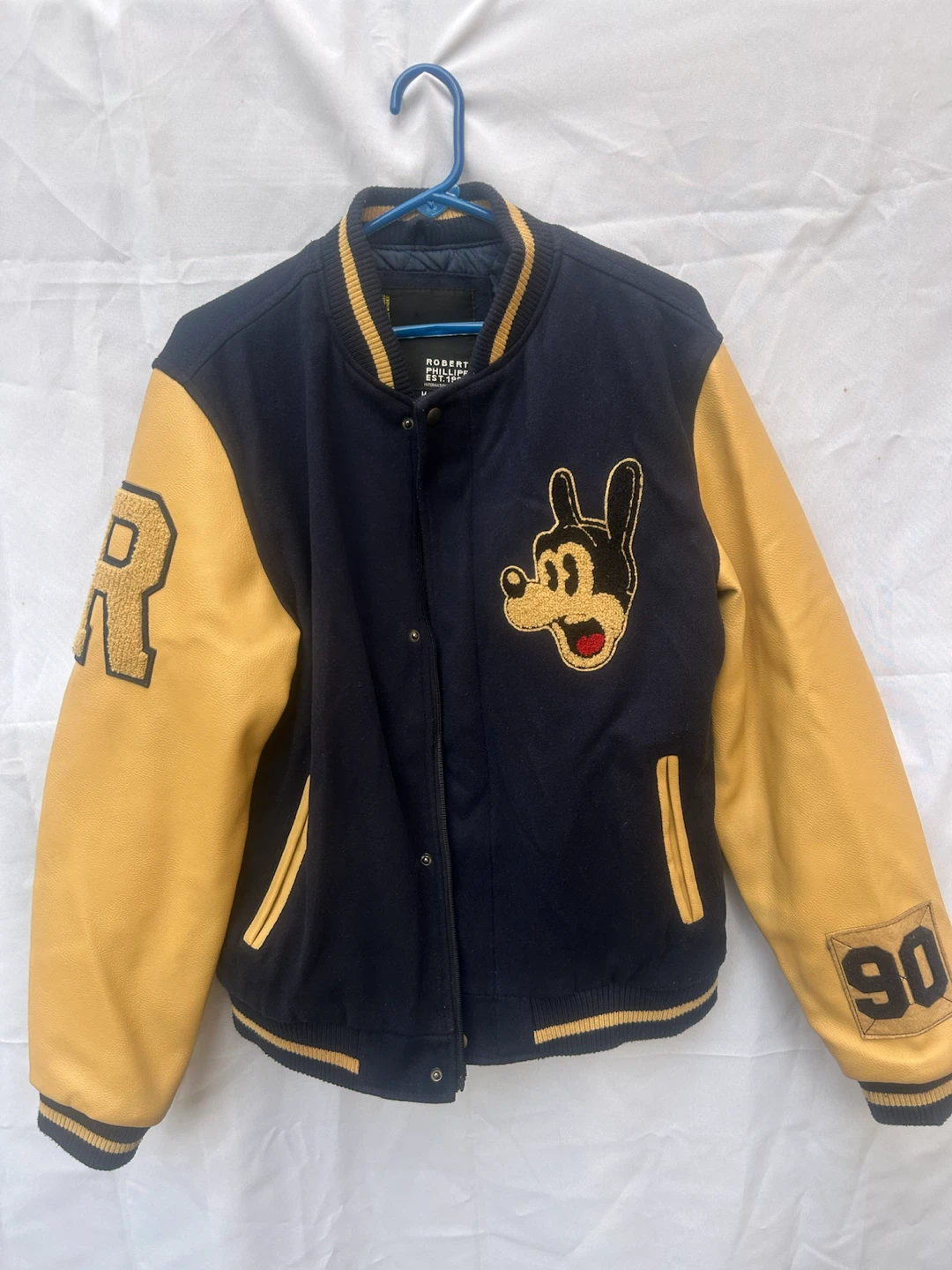 Robert Phillipe Navy and Yellow Varsity Jacket