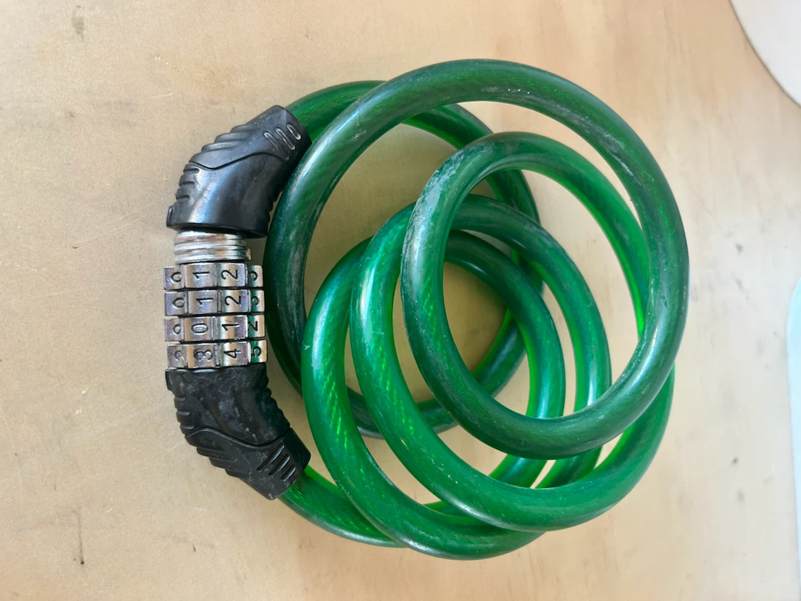 Green combination bike cable lock