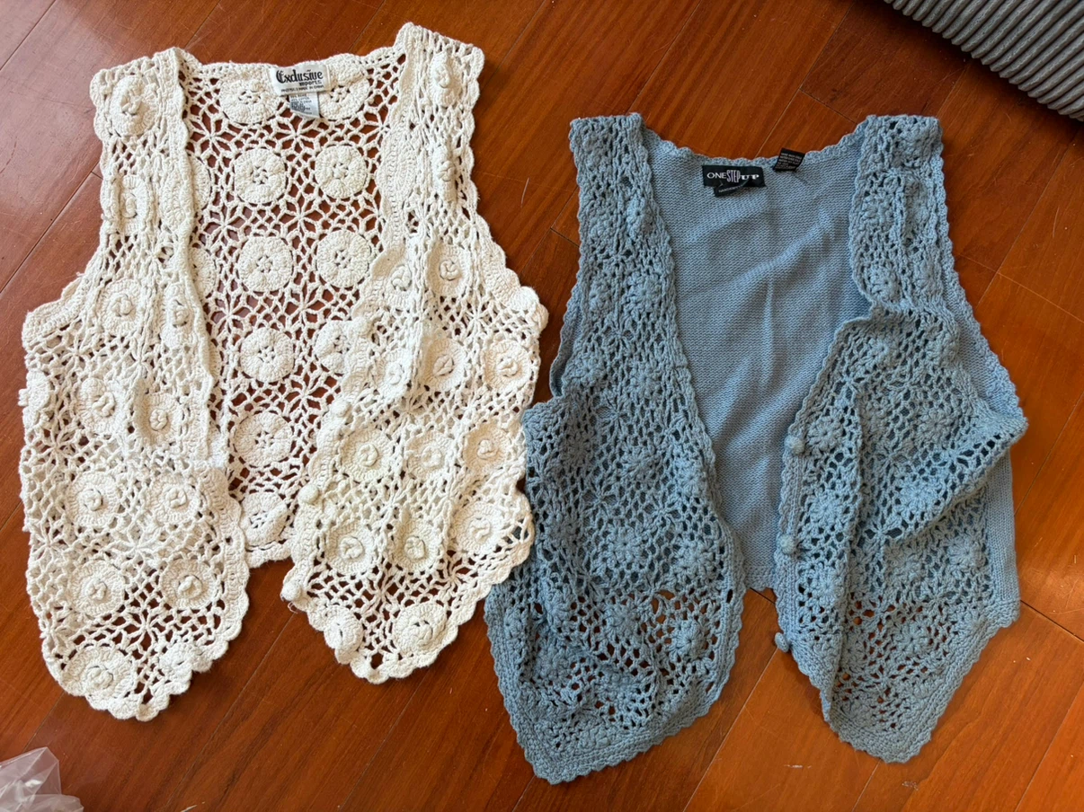 Vintage crochet vests