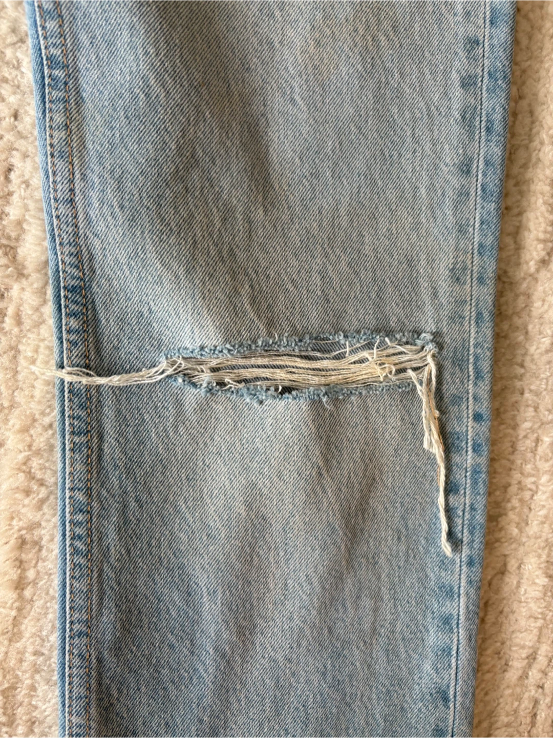Zara Mid-Rise Full Length Ripped Jeans Size 32 - photo 3