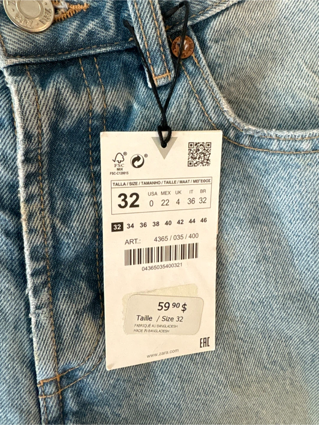 Zara Mid-Rise Full Length Ripped Jeans Size 32 - photo 5